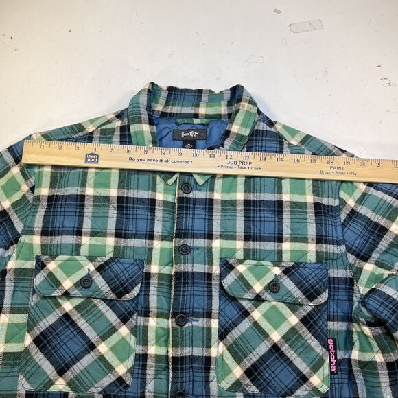 GOTCHA Farmland Flannel Quilted JACKET Sz Mens XL Bottle Green - Picture 8 of 9